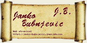 Janko Bubnjević vizit kartica